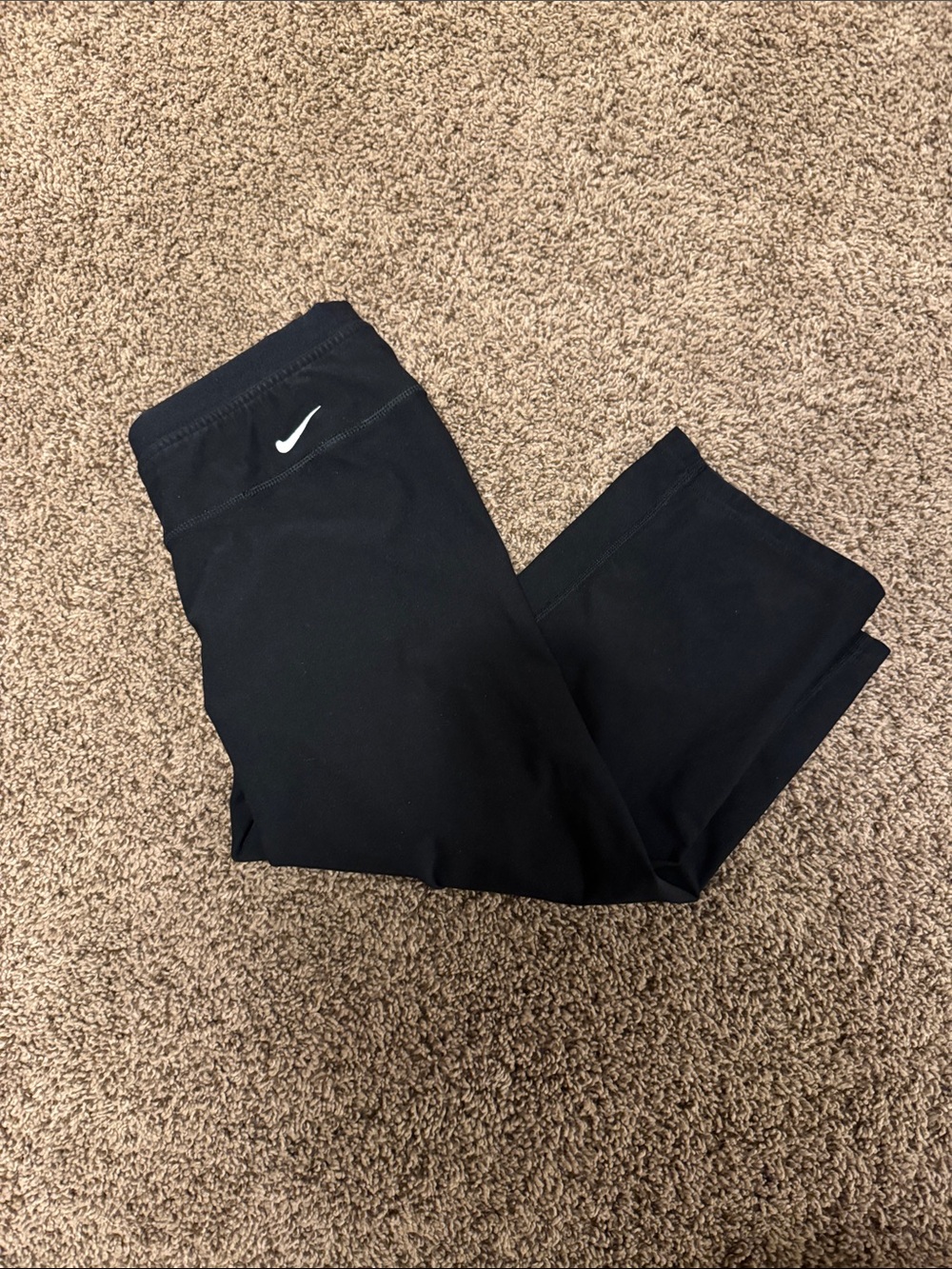 Nike Black Leggings with White Swoosh Logo